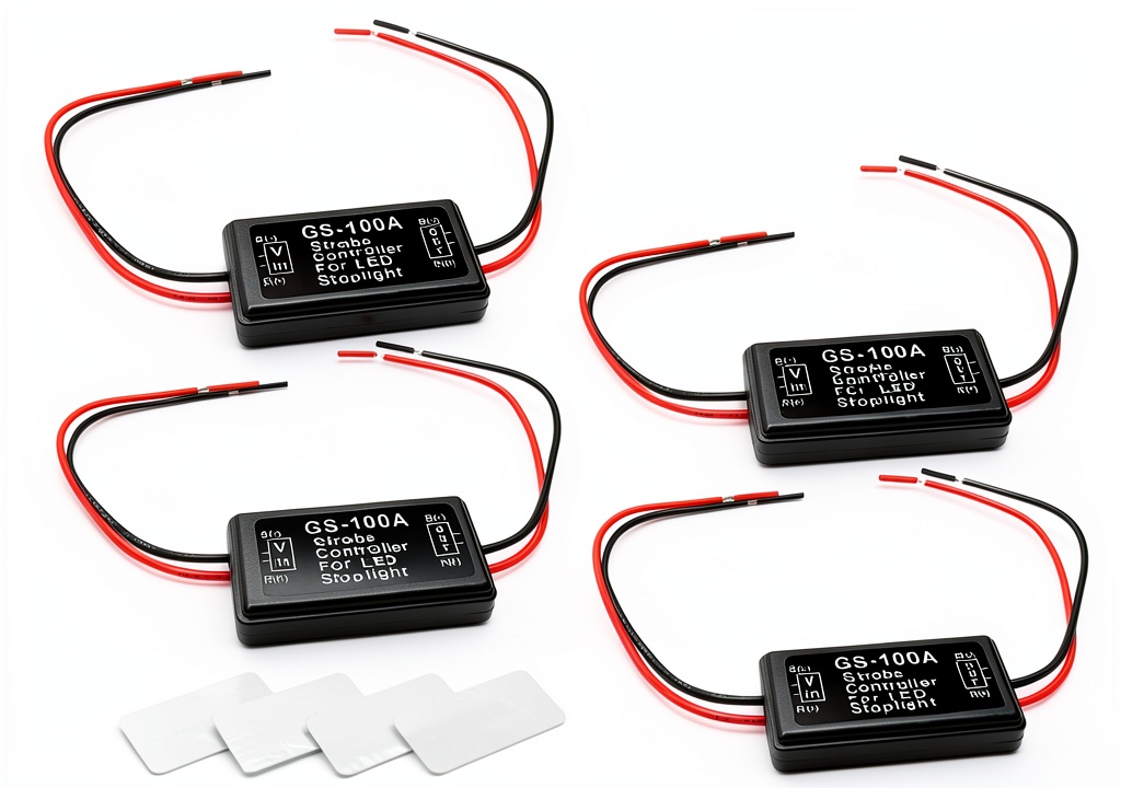 Installing LED Flash Strobe Controller DXNQ 12V Automotive on a wooden desk