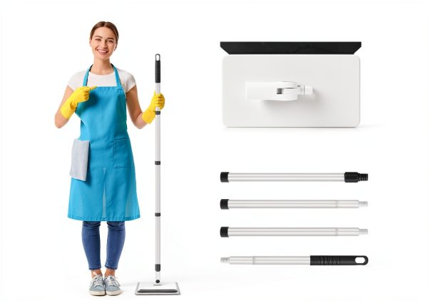 Baseboard Cleaner Tool with Handle, DELUX Baseboard Cleaner with Extendable Long Handle, 4 Reusable Cleaning Pads Wall Cleaner for Baseboards Cleaning, Ceiling, Wall, Floor, Shower Bathroom Kitchen-6